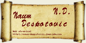 Naum Despotović vizit kartica